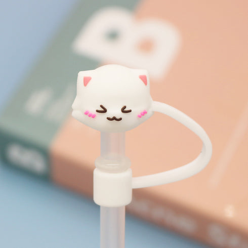 Cute Cartoon Silicone Straw Cap Dust PlugTumbler Straw Toppers for Tumblers, Dust-Proof Drinking Straw Caps for Reusable Straws Tips